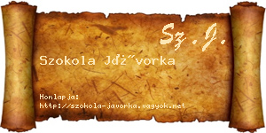 Szokola Jávorka névjegykártya